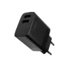 Vaste Dual-USB-Reisoplader FIXC17N-2U-BK, 17 W, draagbare USB-netadapter, zwart