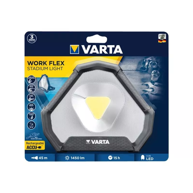 Vrijstaande werklamp Varta Work Flex zwart