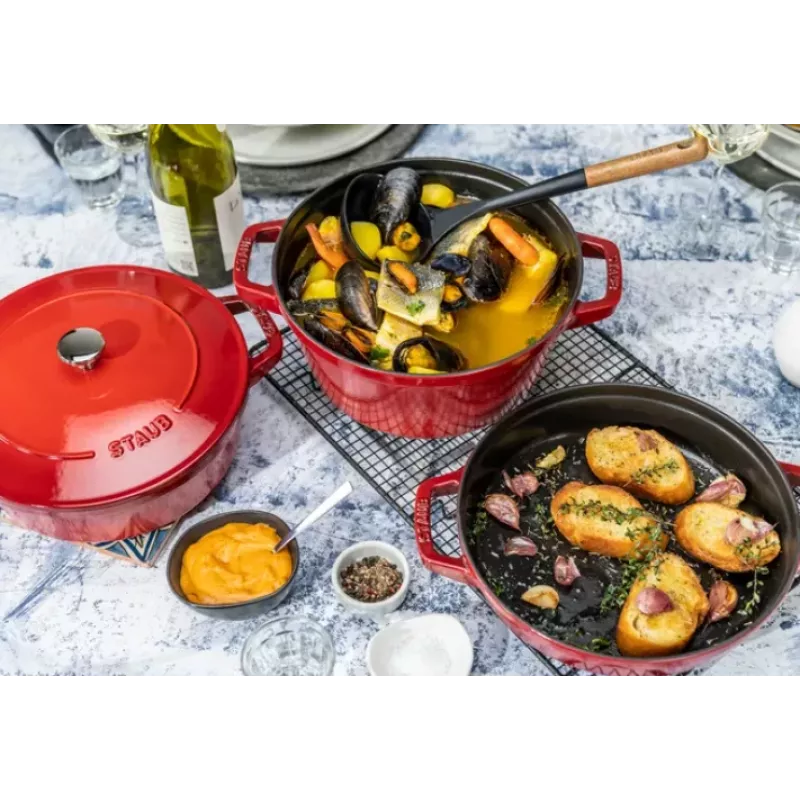 Staub La Cocotte ronde gietijzeren sudderpan – 3-TEILIGES SET