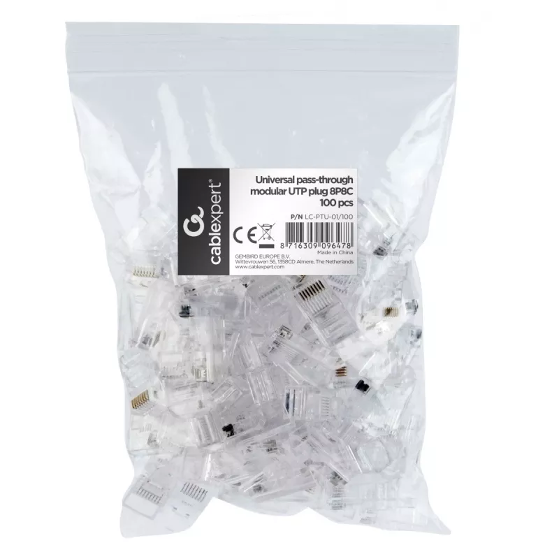Draadconnector Gembird LC-PTU-01/100 8P8C RJ45 transparant