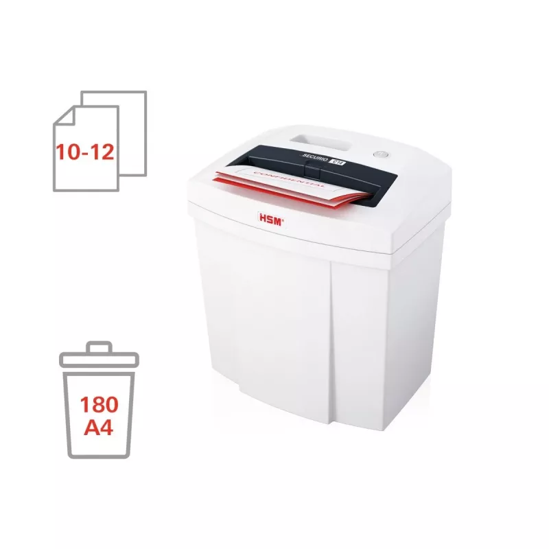 HSM SECURIO C14 papiervernietiger, strooksnede 3,9 mm, P-2, 14 vel, invoer van 225 mm, opvangbak van 20 l
