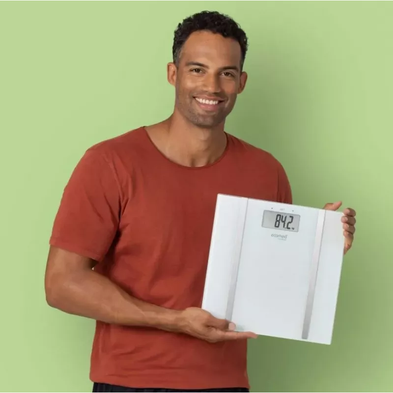 Ecomed BS-70E rechthoekig wit elektronische personenweegschaal