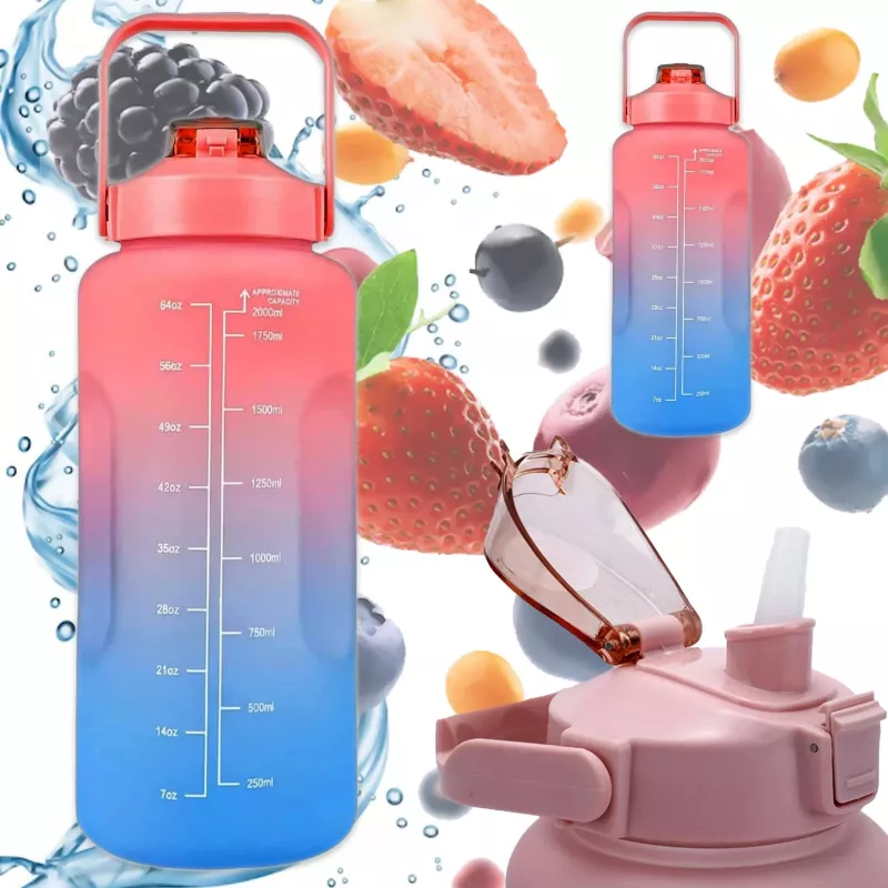 Extralink Motivatie-waterfles, 2000 ml, rood-blauw, BUT-994
