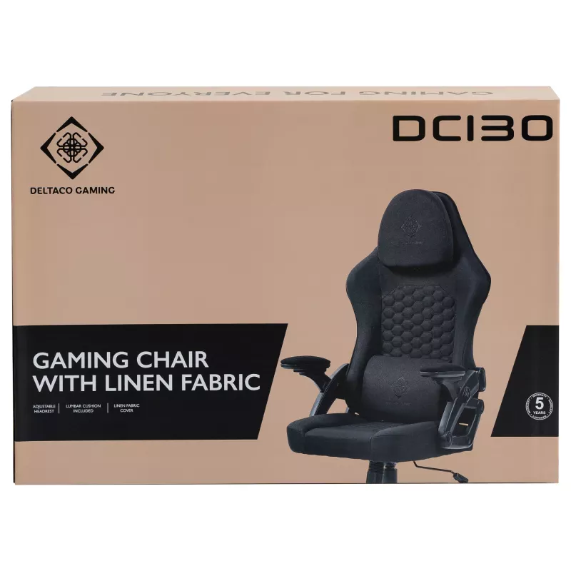 Deltaco DC130 gamingstoel soft woven mesh zwart (GAM-180)