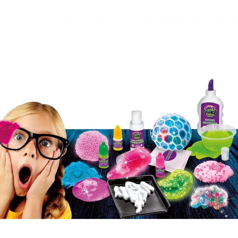 Wetenschapsbouwpakket Liscianigiochi Crazy Science slijm in het donker 304-PL89239 — experimenteerset met in het donker oplichtend slijm