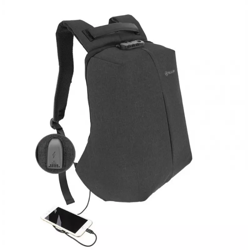 Rugzak Tellur Notebook 15.6 Antitheft met USB-aansluiting, zwart