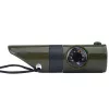 Multifunctioneel survivalfluitje Mil-Tec SP.22073 — 6-in-1 olijf, kompas, thermometer, spiegel, loep, licht, 100×35×30 mm