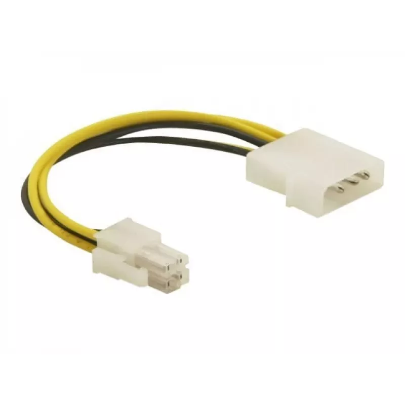 Delock 82391 voedingsadapterkabel, 4-pins ATX12V (P4) male naar Molex 4-pins male, 0,15 m