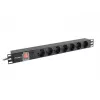 Lanberg | stroomverdeeleenheid (PDU) 19 inch 1U 10A 2M 7x Schuko-stopcontacten | PDU-07F-0200-IEC-BK