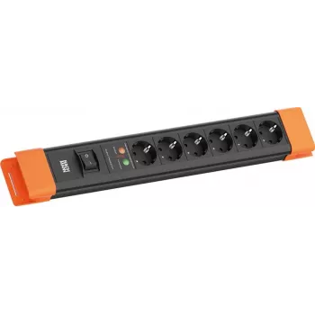 Meervoudig stopcontact Bachmann CONNECTUS 6×CEE7/3, 1×SPD, 1×schakelaar, 2,0 m kabel