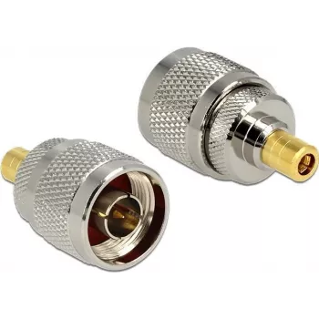 Delock 88869 RF-adapter, N male naar SMB male, vernikkeld, zilver