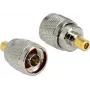 Delock 88869 RF-adapter, N male naar SMB male, vernikkeld, zilver