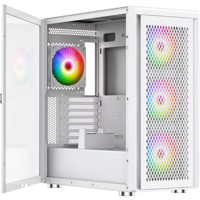 PC-behuizing Silentware Air 100 White — mid-tower ATX-compatibel, witte afwerking