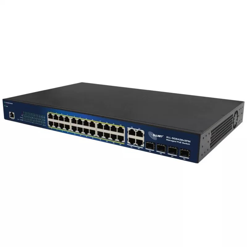 Managed switch ALLNET ALL-SG8428V2PM 24 poorten Gigabit Ethernet PoE