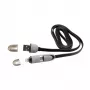 USB-A-stekker naar Micro-USB + 8-pins iPhone-stekker kabel SBOX 1 m zwart