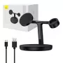 Baseus Swan 3-in-1 draadloos magnetisch laadstation 20W zwart universele versie (inclusief: USB Type-C 3A 1m)