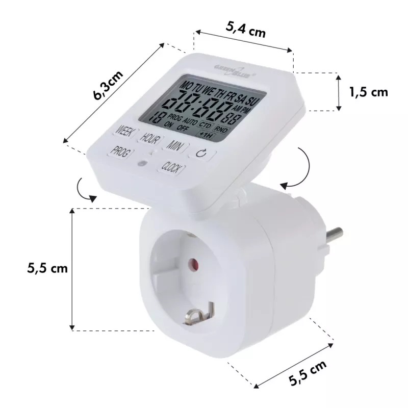 Digitale timer GB605 E GreenBlue 16A IP20