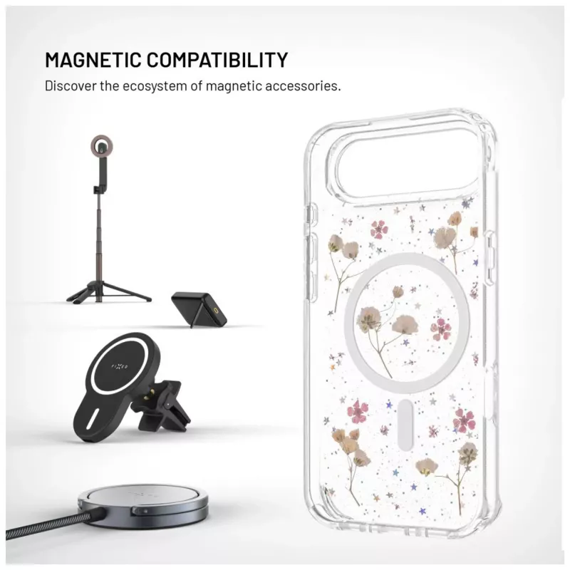 Achterkantcover FIXED voor Apple iPhone Air – TPU, MagBloom-compatibel, Blush Plum