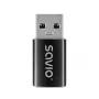 Savio AK-81 videokabel-adapter USB Type-C USB Type-A zwart