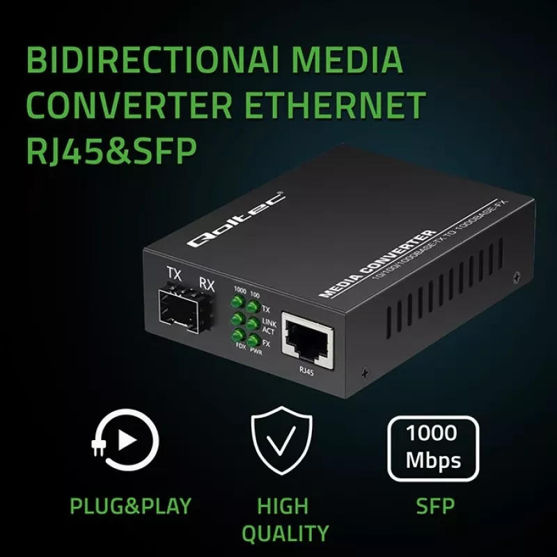 Mediaconverter SWITCH Ethernet 1x RJ45 1x SFP