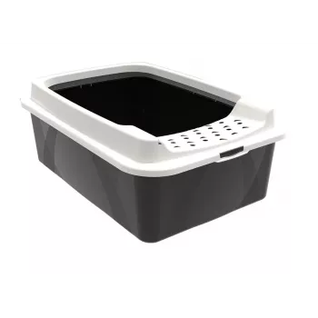 Open kattenbak rotho Bonnie Cat 572×393×209 mm, technopolymeer, 30 L, zwart/grijs