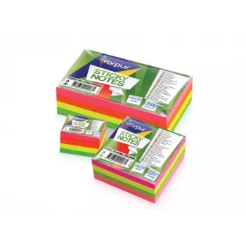 Plaknotities Forpus, neon, 75x75 mm, assorti, kubus (1x320) 0717-112