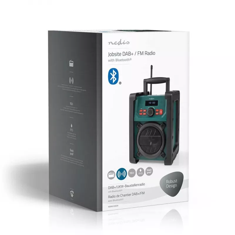 Radio Nedis RDDB3100GN 15W Bluetooth IP65 zwart/groen