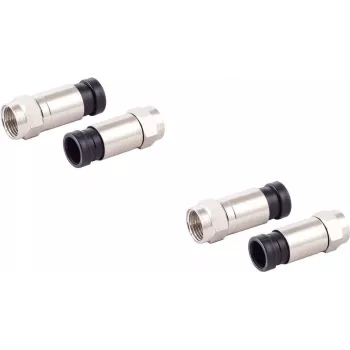 Coaxiale F-compressiestekker-set ShiverPeaks 85029-A-SET2 voor 7 mm kabel, 2-delig