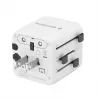 Universele reisadapter GEMBIRD TPA-INT-01-W — ingang 100–250 V, Type-G stekker, compacte afmetingen 84×56×85 mm