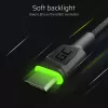 Green Cell Ray KABGCSET02 USB-A-naar-USB-C-kabelset (3 st.), 1,2 m, 480 Mbps, groene LED-verlichting