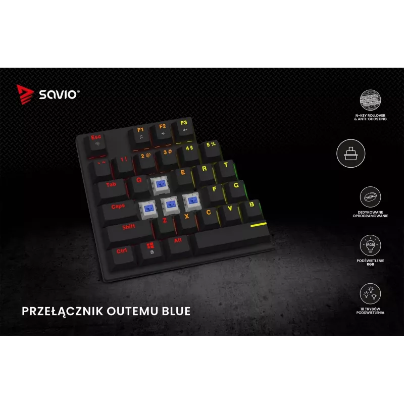 Mechanisch toetsenbord RGB Tempest X2 Outemu Blue Savio Savgk-tempest X2 Bl