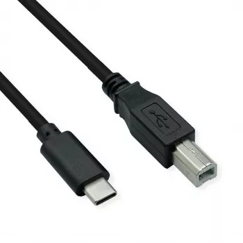 ROLINE USB 2.0 Type-C kabel, C - B, ST/ST, zwart, 3 m (11.02.8337)