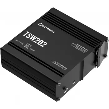 Teltonika TSW202 managed L2 gigabit ethernet (10/100/1000) Power over Ethernet (PoE) aluminium, blauw
