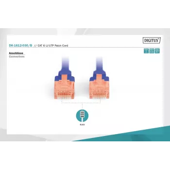 Digitus DK-1612-030/B RJ45 netwerkkabel patchkabel CAT 6 U/UTP B