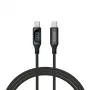 Savio CL-174 USB-C-naar-USB-C-kabel, 100 W, Power Delivery/Quick Charge, digitaal display, 1 m, groen