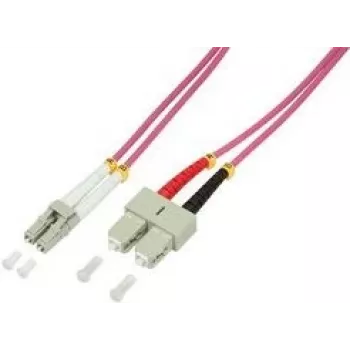 Logilink - patchkabel - LC multimode (M) naar SC multimode (M) - 5 m - glasvezel - 50/125 micrometer - OM4 - halogeenvrij - heidepaars (FP4LS05)