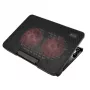 Laptop koelpad SAVIO COS-02, 2 ventilatoren 14 cm, USB-gevoed, tot 17,3 inch, zwart