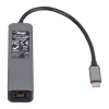 Akyga AK-AD-66 USB-C-hub met 3x USB 3.0 en Gigabit Ethernet, 15 cm, zwart