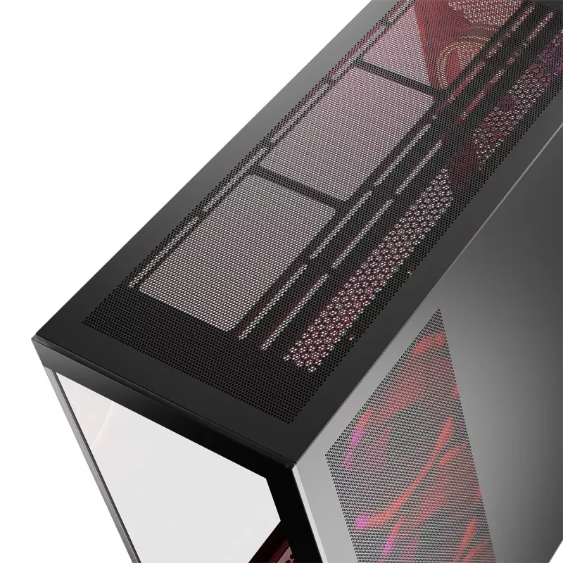 Pc-behuizing MODECOM Volcano SPACE APEX ARGB midi tower, gehard glas, USB-C, ondersteunt ATX/microATX/Mini-ITX, GPU tot 430 mm, CPU-koeler tot 180 mm