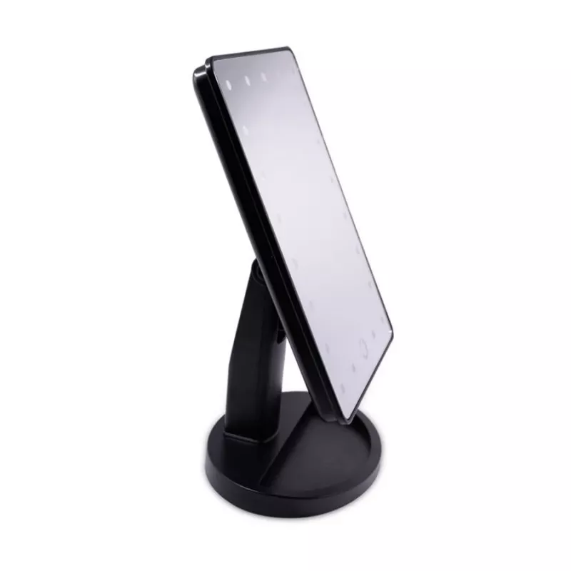 Extralink Make-up spiegel, zwart met verlichting en standaard