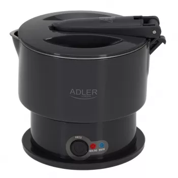 Elektrische waterkoker Adler AD 1377G, 0,6 L inhoud, 600 W, grijs, kunststof/siliconen/rvs
