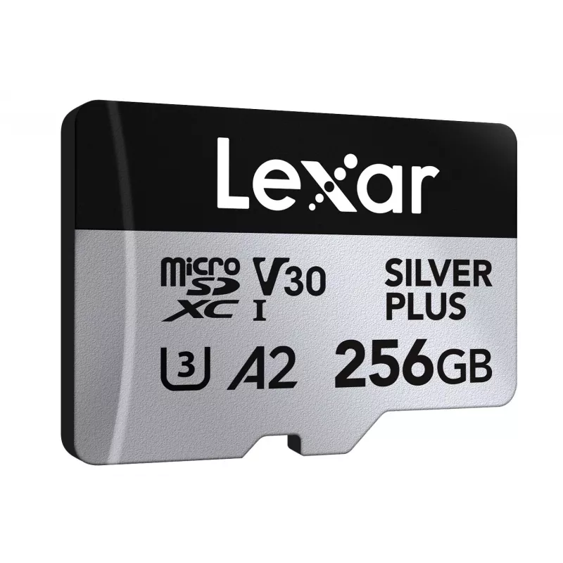Geheugenkaart microSD 256GB C10 A2 U3 V30 205/150MB/s Silver Plus