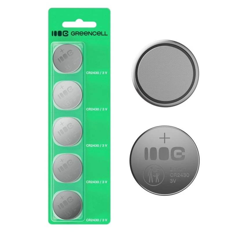 Knoopcelbatterij Green Cell CR2430 3V — 5-pack