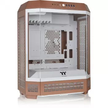 PC-behuizing Thermaltake The Tower 600 midi-tower mokka — ATX/micro-ATX/mini-ITX, gehard glas, 1x 3,5 inch + 2x 2,5 inch, 4x USB 3.2