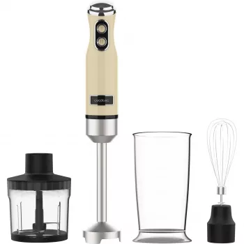 Handmixer CECOTEC Power Mixer RetroGeel 1200MAX Cream&Crush, 1200 W, meerdere snelheden, kneedhaken en gardes
