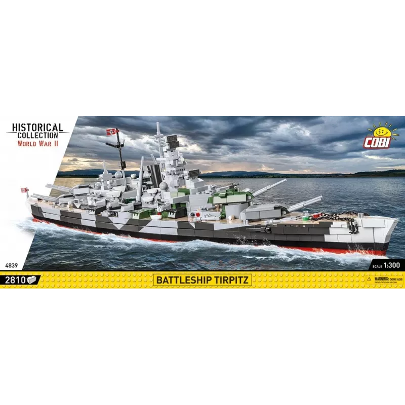 COBI 4839 Historical Collection bouwblokkenset slagschip Tirpitz, 2810 elementen, 1:300