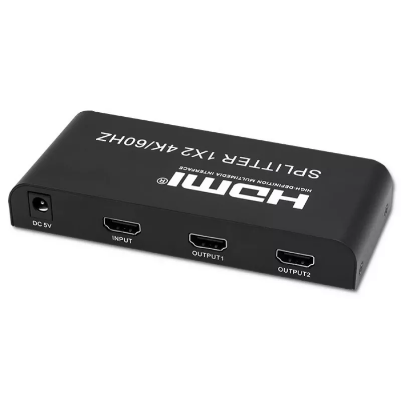 Qoltec 51797 actieve HDMI-splitter 2 x HDMI 4K x 2K | 6 Gb/s | 60 Hz