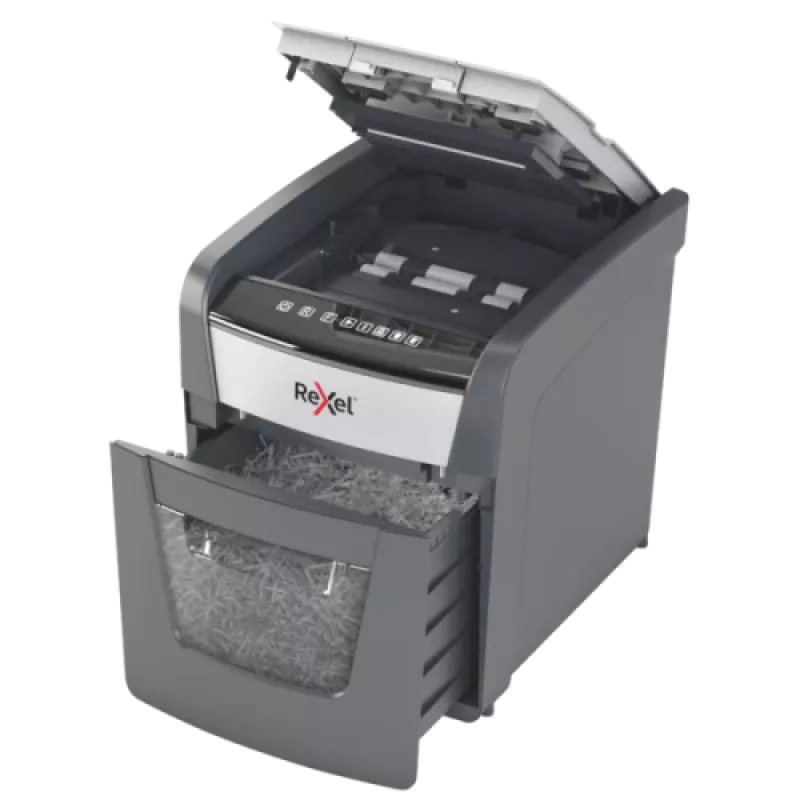 Rexel Optimum AutoFeed+ 50X papierversnipperaar met automatische invoer, deelsnede, P4
