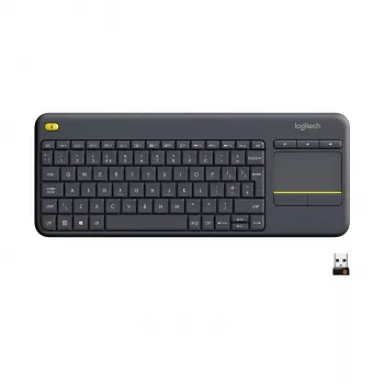Logitech Wireless Touch-toetsenbord K400 Plus - toetsenbord - draadloos - 2.4 GHz - Zwitsers - zwart
