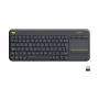 Logitech Wireless Touch-toetsenbord K400 Plus - toetsenbord - draadloos - 2.4 GHz - Zwitsers - zwart